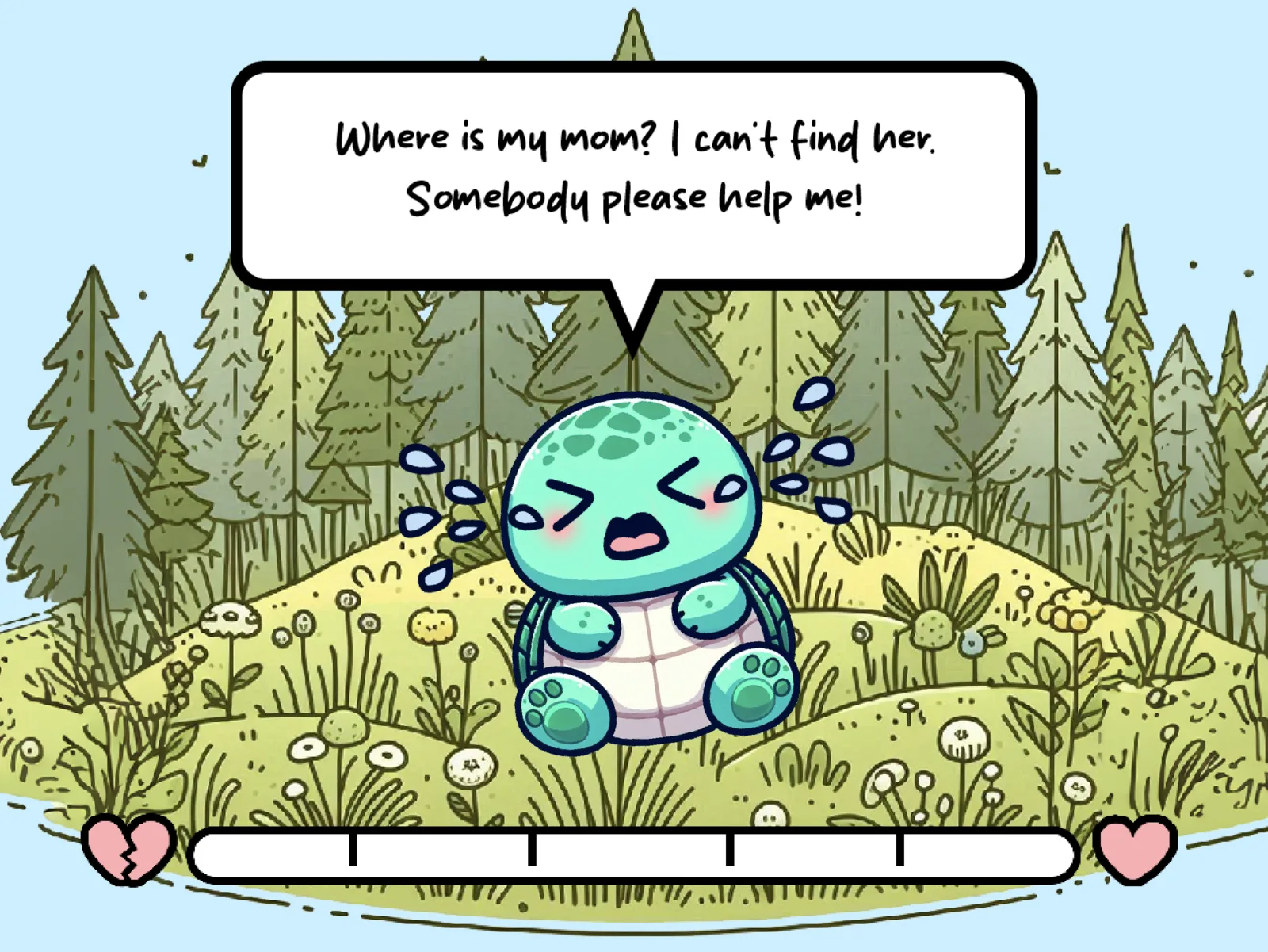 Friendship meter and dialogue screen from Sheldon